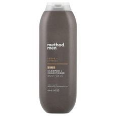메소드 남성용 2-In-1 샴푸 + 컨디셔너 삼나무 + 사이프러스 414ml(14fl oz) MTD-10115, 1개