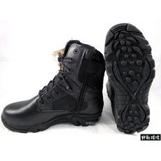 野戰搖滾-生存遊戲 三角洲部隊高品質特戰軍靴 黑色 側拉式拉鍊特警靴 登山靴 戰鬥靴 工作鞋 長靴 勤務靴