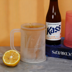 [국내배송] 1+1 시원한 얼음 맥주컵 이중 냉동 아이스 컵 음료 주스 급속 냉각 컵, 2개