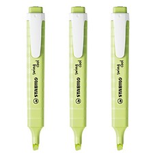 스타빌로 스윙쿨 파스텔 형광펜 (1mm & 4mm), 133/라임, 3개입