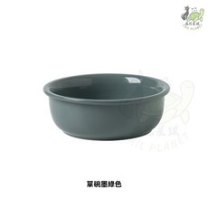 尾巴星球 寵物雙碗組 陶瓷碗+升降支架 貓碗 狗碗 綠色, 1個, 單碗-深綠,15CM/600ML