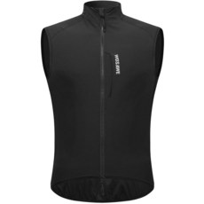 WOSAWE 가슴 포켓이 있는 반사 사이클링 조끼 방수 경량 방풍 질레 달리기 하이킹 자전거용 블랙. M