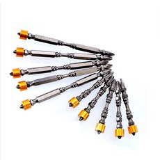 플로메리아 토션드라이버비트 110mm 5개 65mm 5개 총10p 임팩 드릴 자석 드라이버비트 양날 양방향 토션비트 스크루 드라이버 육각 십자 전동드릴 강력자석 케이스포함, 1세트