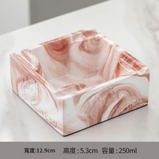 方形煙灰缸 簡約設計 居家裝飾, 仿石紋 - 櫻粉 - 正方形, 1個