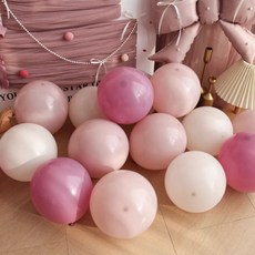 10吋霧面磨光乳膠氣球, 10吋球暮光【深粉＋粉+白】共20個, 1個
