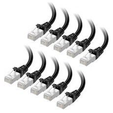 케이블 중요 10Gbps 10팩 스내그리스 차폐 이더넷 Cat 케이블 5피트 Cat 6A 케이블 6A 블랙 6A 코드 - 코드 Cat 이더넷, 1 ft