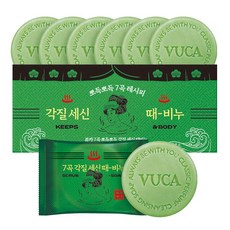 뷰카 7곡 뽀득뽀득 각질 세신 때비누 프레쉬향, 100g, 6개입
