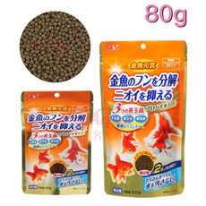 GEX 金魚元氣健康揚色飼料, 1個, GEX 金魚元氣健康飼料80g