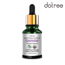 도트리 비건 유기농 라벤더 100% 퓨어 내추럴 아로마 에센셜 오일 번들구성, 2개, 10ml