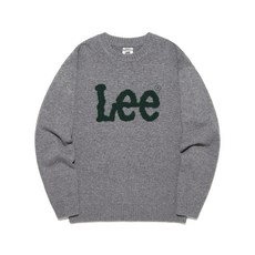 리 LEE 빅 트위치 로고 니트 그레이