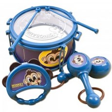 드럼 마라카스 탬버린 악기놀이 세트 파랑 8044 음악 리듬 교육 교구 1(PCS) 46123 PN top+286ne
