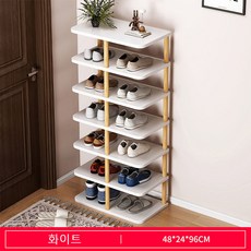 Tixpra 신발장 간이 현관 수납 신기 공간 절약 층칸막이 입문 셋방숙소 신발장, 화이트 7층, 1개