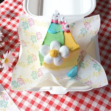 (10장) 핑크곰민트곰 미니 코팅 유산지 / (16.5x18cm) 도시락케이크 제과제빵 식품포장지, 1개, 1세트