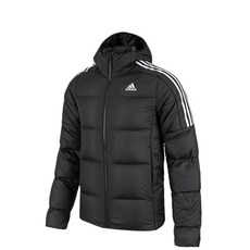 adidas 愛迪達 3線連帽拉鍊羽絨夾克+立體口罩