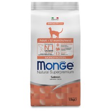 MONGE瑪恩吉 成貓單一蛋白鮭魚貓飼料 1.5kg, 1個, 瑪恩吉 成貓(鮭魚)1.5kg