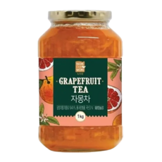 녹차원 꿀자몽차 1kg 탕비실 사무실 직원실 건강음료 목이답답할때 차음료 가볍게 구수한, 1개