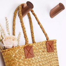 Felidio 나무 벽 후크 2팩 코트 후크 벽걸이 - 천연 나무 후크 코트 랙 수건 걸 수 있는 튼튼한 후크 입구 코트 벽용 모자 랙 너도밤나무 163602, Black Walnut - 2