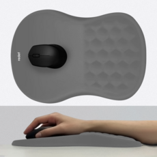 리디프 손목보호 마우스패드 메모리폼, 그레이(도트패턴), 1개