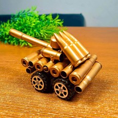 재고 있음 탄피 모형 합금 탱크 복제품 반 친구에게 줄 선물 4륜 장식품., 트럼펫 4륜ㅡ크기