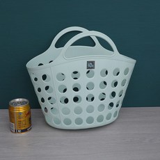 洗澡籃浴筐可折疊軟膠浴室手提鏤空便攜式學生洗澡籃洗澡手提籃, 1個, 大號歐藍（36*15*19）