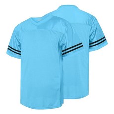 Saaifuu 남성용 클래식 블랭크 축구 저지 유니 레트로 브이넥 운동 드라이핏 셔츠 스포츠 캐주얼 상의 스카이 블루(공백) S