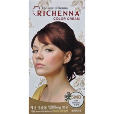 리체나 칼라 크림, 새치커버, 5MB 적갈색, 2개