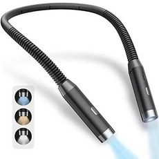 조명 침대에서 구부릴 있는 오래 지속되는 휴대용 USB 충전식 참신 LED (발광 색상-Bla), 02 Black