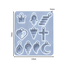귀걸이 펜던트 실리콘 DIY 매력 에폭시 공예 에이 심장 몰드 수지 쥬얼리 크리 티브 금형 만들기, Style 55