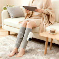 EXTEDRG 종아리 마사지기 무선 온열 안마기 공기압 발 다리 마사지기 좌우 1set, 그레이, GR-88