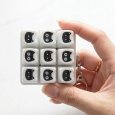 라나야 고양이 모양 청축 키캡 키링 열쇠고리 키홀더 피젯토이, 9구, 1개