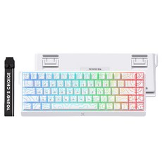 MCHOSE 에이스 68 프로급 게이밍 유선 키보드 E스포츠 버전, 화이트 한글 키캡, 아이스 라이노 축, 제조사축