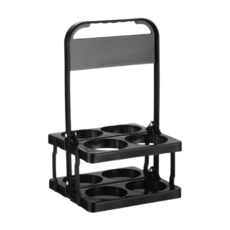 飲料提籃 藥水提籃 摺疊收納提籃 飲料架 藥水架 噴瓶收納架【SN0297】, 黑色_4格, 1個