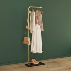 철제 행거 미니 소형 코너 침실 틈새 스탠드 긴옷 매장용 옷방, D. 블랙 골드 라운드 케이크