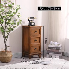 틈새수납장 틈새장 슬림 앤틱 거실 도어형 폭좁 서랍장, 1개, 커피색 가로30 세로30 높이64