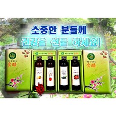 장원바이오텍 가정의달 건강비결 천연식초 4종 선물 세트, 유자 식초 500ml 2병 세트, 600g, 1개
