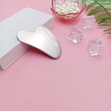 不鏽鋼心形刮痧板 面部臉部全身按摩提拉美容工具, 1個, 心型