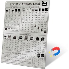 냉장고용 주방 변환 차트 자석 베이커용 스테인리스 베이킹 재료 측정 빈티지 액세서리 가젯, Kitchen Conversion