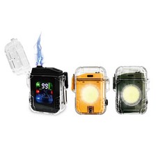 와이즈맨 WS-8561 플라즈마 충전식 LED 후레쉬 라이터 겸용 휴대용 색상 랜덤, 1개, 색상랜덤