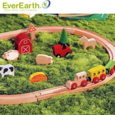 교구장난감 나무기차 EverEarth 농장 기차세트 25P 나무블록 모형 목재레일