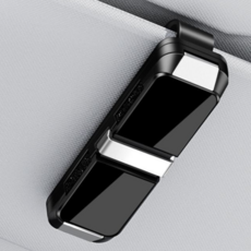 차량용 선바이저 안경 클립 홀더 카드 수납 다용도 거치대, 검정, 1개