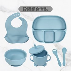 LIULU 兒童餐具 食品級矽膠寶寶餐具套裝, 5件套