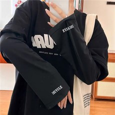 리빙릿 헐렁한 팔토시 루즈핏 쿨토시 자외선차단 손등가리개, 1개, 블랙