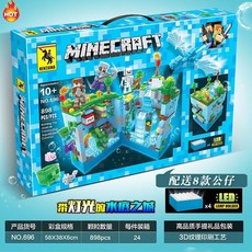 Minecraft 麥塊 我的世界第三方周邊 發光積木 熔岩洞穴 暗影之城 岩石礦洞 末影龍, 1個, 一套, 水底之城