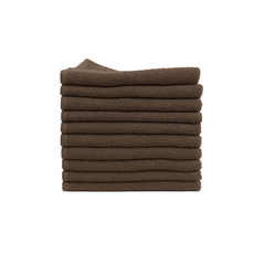 타올킹 업소용 55g 미용수건 10장 얇은 타월 헬스장 풋 마사지 피부관리실 수건 마사지샵, 10개, 초콜릿