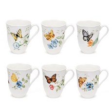[레녹스] 버터플라이 메도우 머그컵 1p (무늬선택-6가지), 1개, 블루