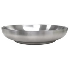 新錸家居加深盤防燙雙層304不鏽鋼盤子 中空隔熱加厚防摔兒童餐具 露營野餐沙拉牛排菜餐盤防溢備料, 不鏽鋼色, 1套, 26cm