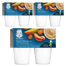 거버 요거트 블렌드 스낵 99g, 당근 + 복숭아 + 망고, 12개입