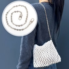 부자재 체인 가방끈 스트랩 실버 60cm 어깨끈 숄더줄