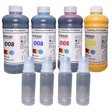 優墨 適用EPSON 008 商業用500ml 相容防水型 贈空瓶 L系列印表機 L15160 L6490 M2170, 四色一組(需統編請備註),001/003/005/008瓶