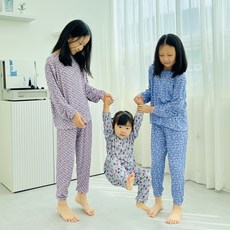 긴팔 꽃 플리츠 아동 실내복 파자마 귀여운 주름 잠옷